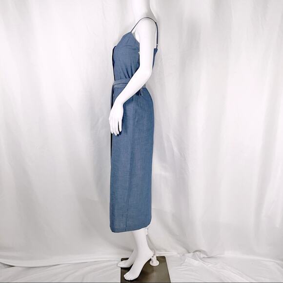 LACAUSA xAnthropologie Chambay Spaghetti Strap Belted Button Down Dress SzXS NWT - Picture 8 of 16